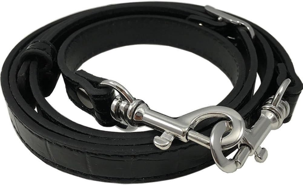 5/8” Black Embossed Faux Croc Adj Replacement Cross Body Purse Strap
