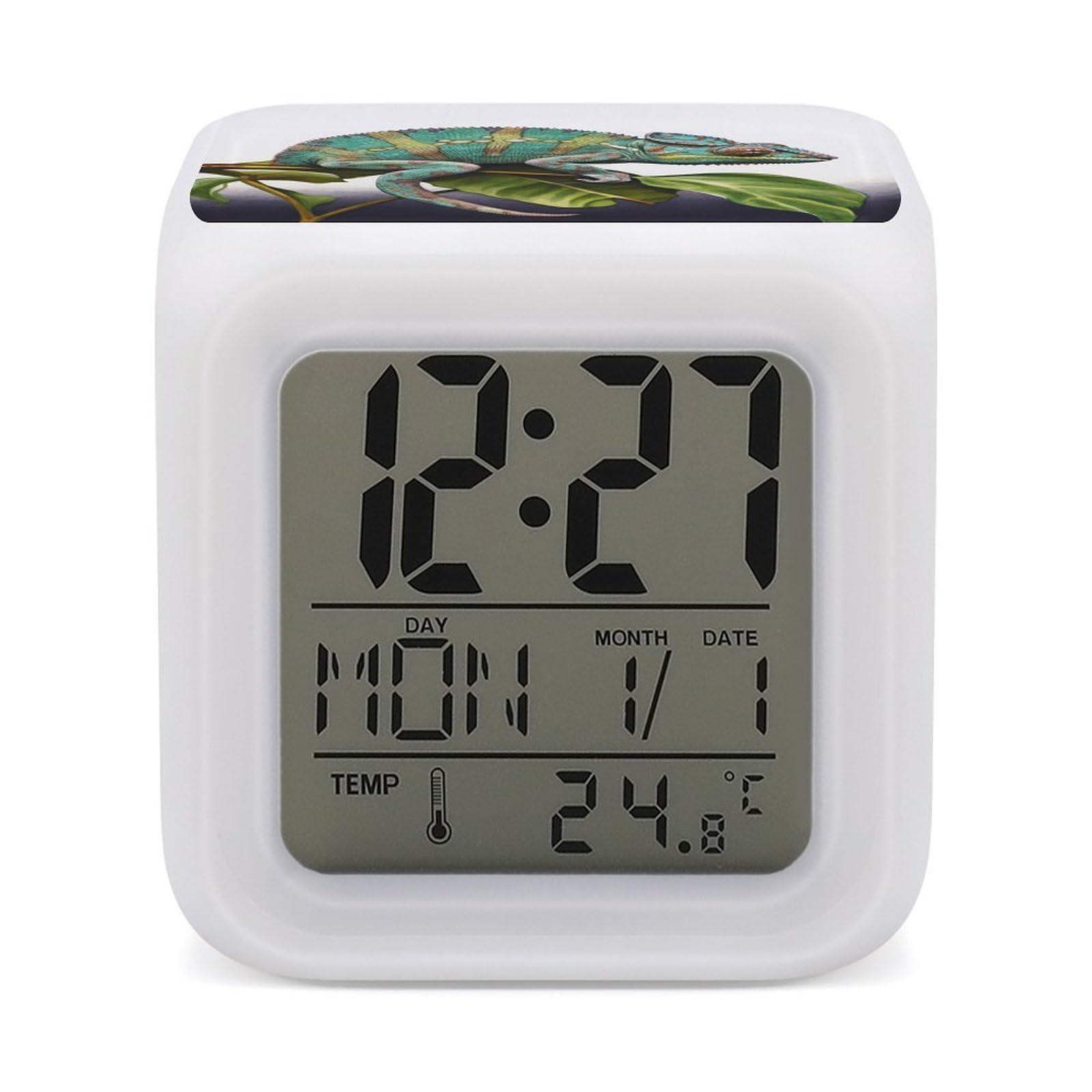 VstaDank Chameleon Alarm Clock Alarm Clock with 7 Color Changing Digital Clocks for Bedrooms Sleep Training Clocks with Large Display for Office Kitchen Living Room