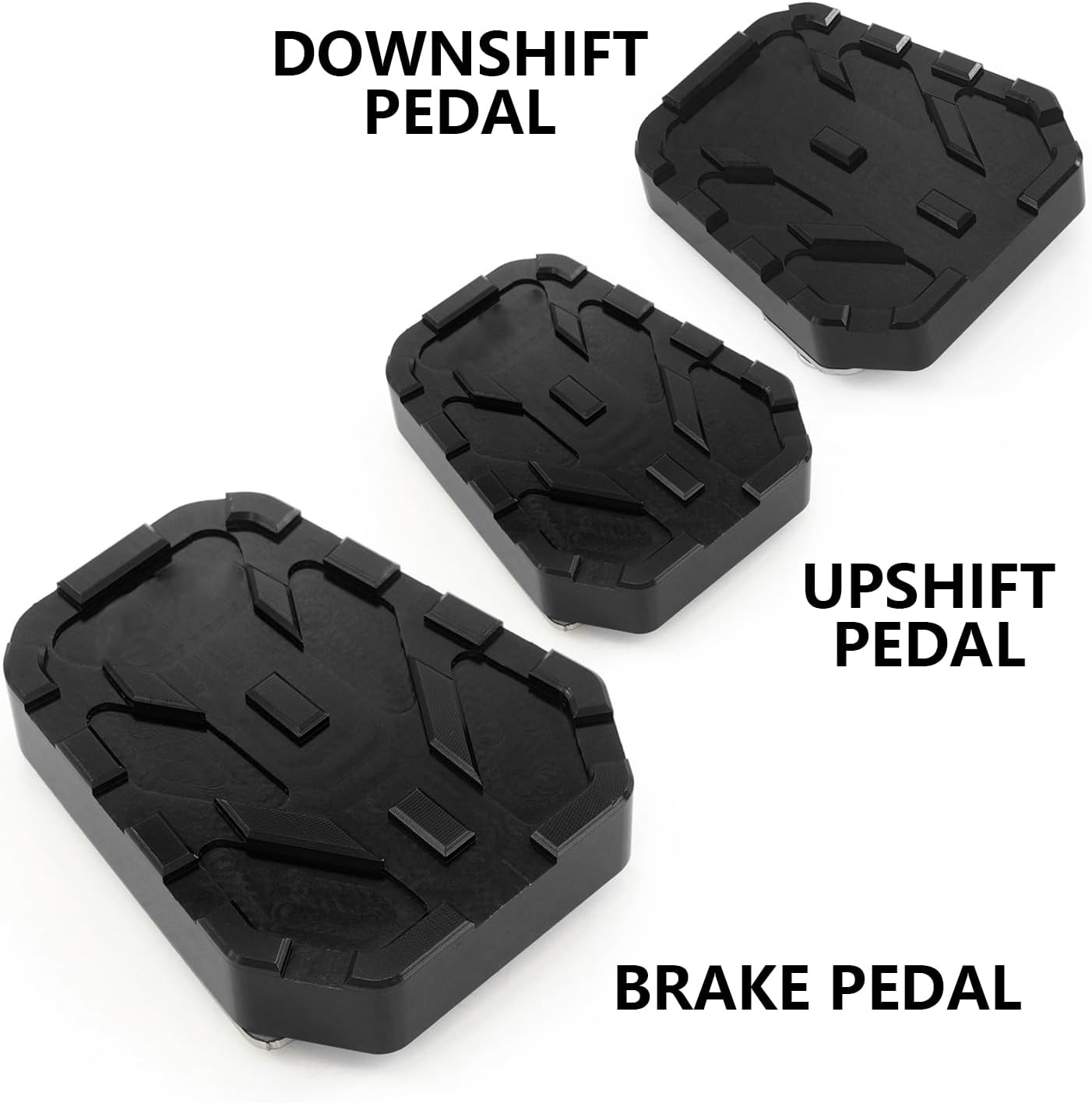 Heinmo Motorcycle Brake Lever Pedal Upshift Downshift Brakeshift Extension Peg Foot Pads Compatible with WING Cross Cub 110 CC110 Anti Skid Extender (Black,3in1)