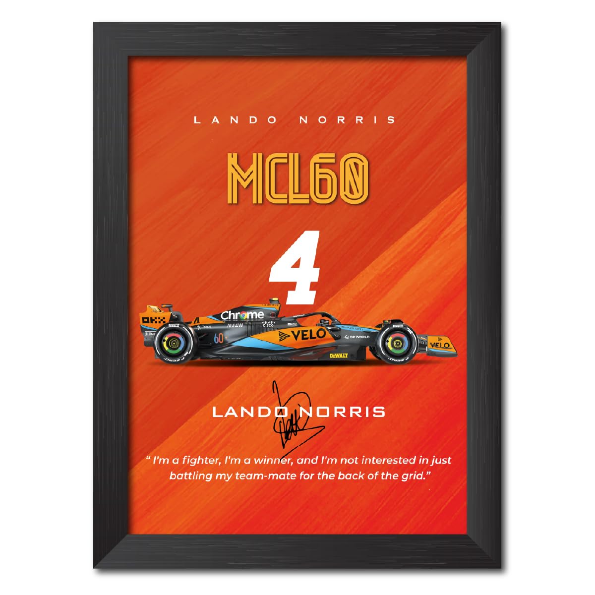 Lando Norris Poster Frame McLaren MCL60 F1 Racing Car Formula One P...