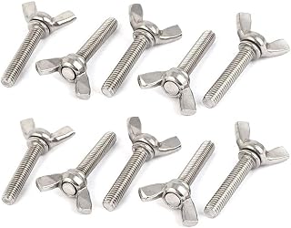 10Pcs M6 x 1-Pitch Wing Bolt, 30mm Length Stainless Steel Butterfly Screw Wing Bolt Machine Fastener