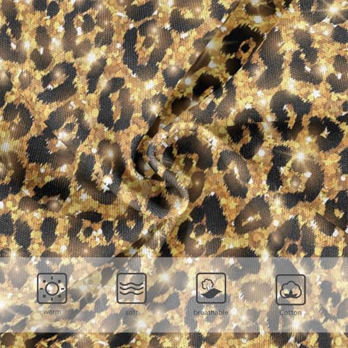 Wusikd Gold Leopard Girls' Underwear Cotton Cheetah Girls Briefs Soft Toddler Underwear 5T3