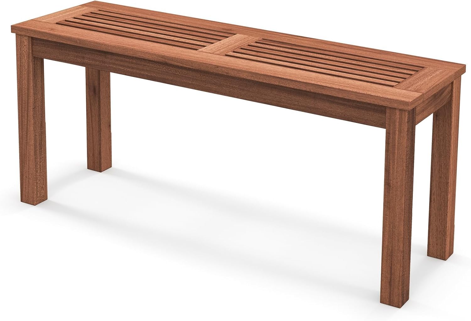 ERGOMASTER Wooden Backless Outdoor Bench Set of 1, 2-Person Indoor Outdoor Patio Dining Benches for Backyard, Lawn, Porch, Garden