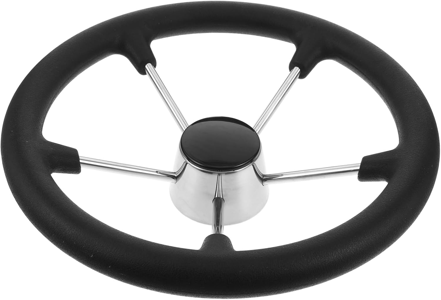 POPETPOP Grade Stainless Steel Boat Steering Wheel for Speedboats and Yachts Fit Polished Finish Enhanced Control and Precision for Pontoon and Fishing Vessels