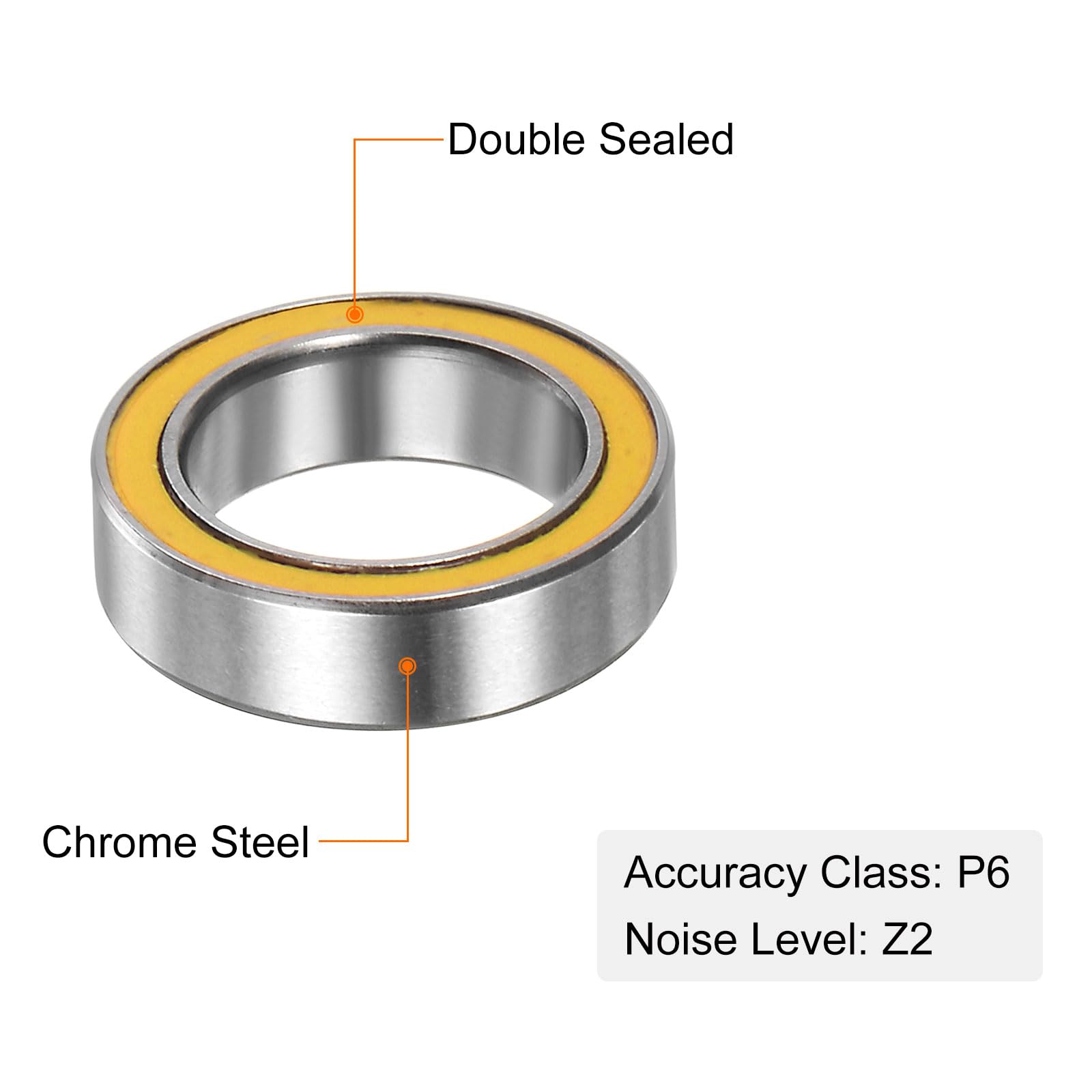 Uxcell 6700-2RS Lot De 4 Roulements à Billes à Rainure Profonde Z2