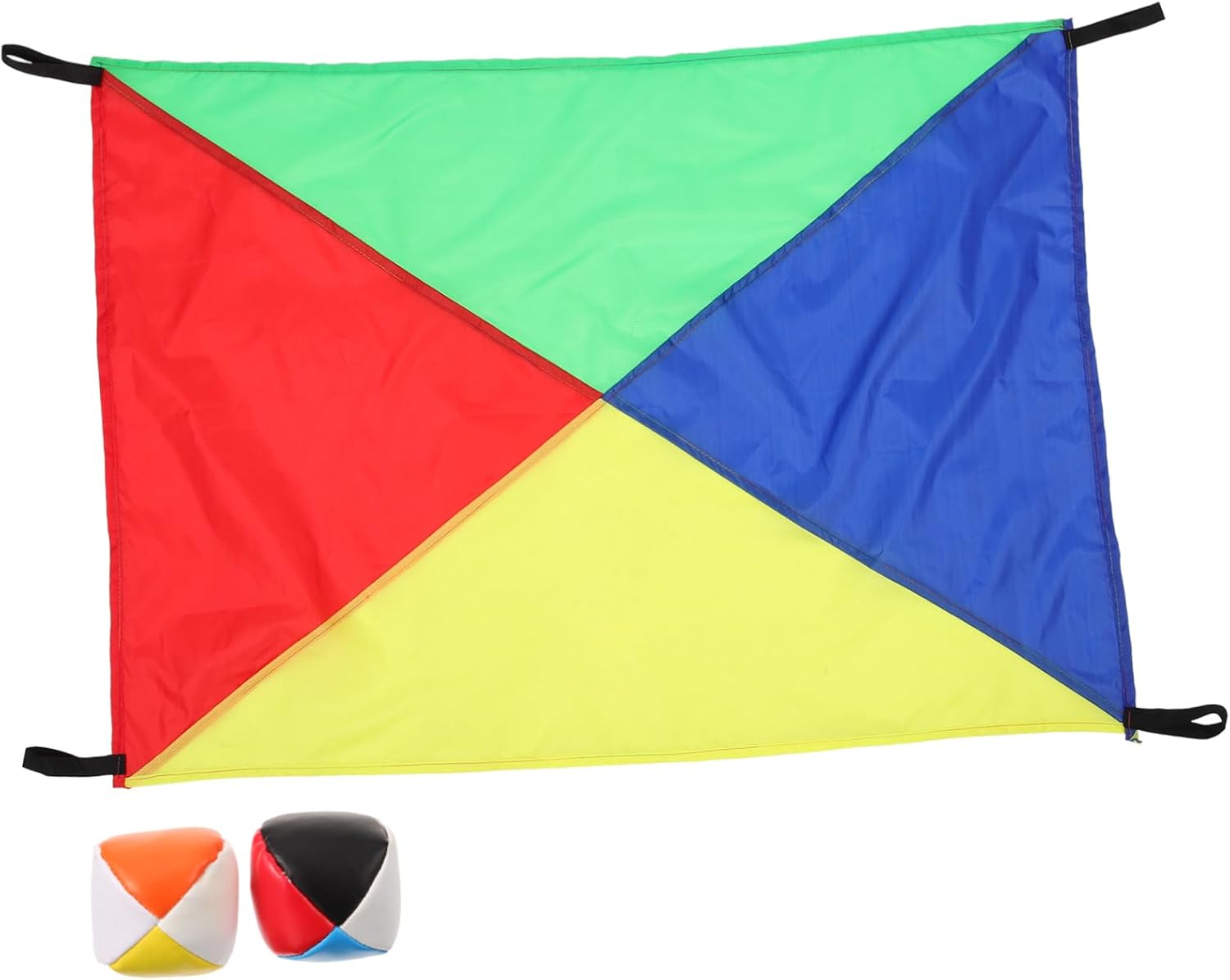 Outdoor Sensory Fitness Equipment Rainbow Umbrella Plaything with Cloth Colorful Balls Enhances Teamwork