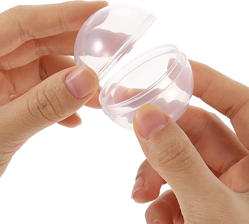 Miniatura 5 de Artibetter 50 cápsulas de máquina de chicles vacías redondas cápsulas transparentes pequeñas de plástico para máquinas expendedoras vacías, caja de