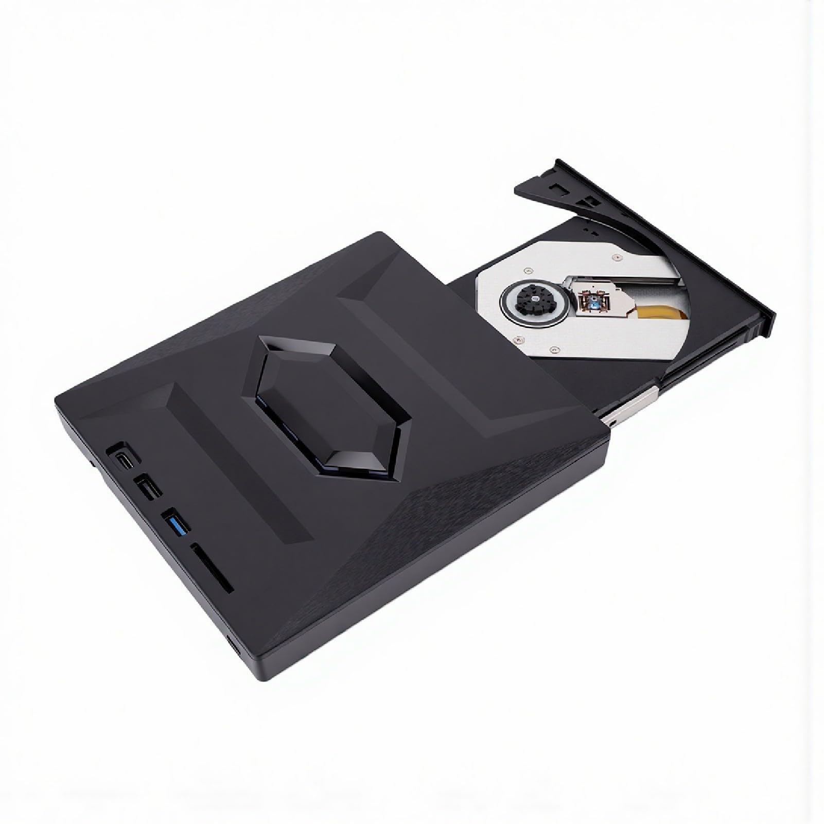 Yctze Unidad Externa, Compatible con 11 10 8 7 OS X |USB 3.0 5Gbps de Alta Velocidad, Tipo C Cable Dual, Grabadora de DVD Portátil para Copia de Seguridad de Datos de Oficina de Viajes