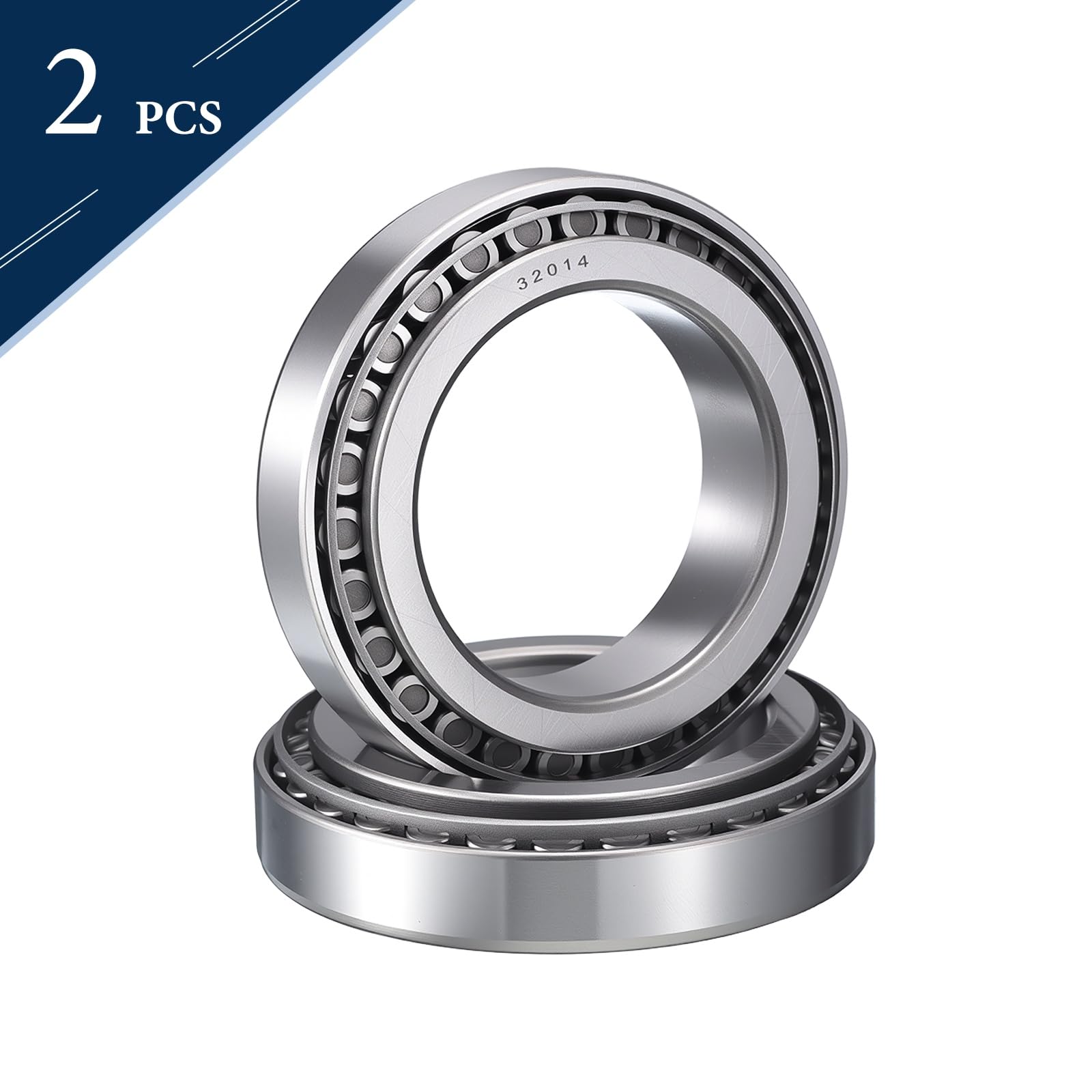 HIPicco Set di 2 cuscinetti conici e coppette per cuscinetti a rulli conici, foro da 70 mm, diametro esterno 110 mm, larghezza della tazza: 25 mm, set di cuscinetti conici in acciaio cromato, ABEC-3