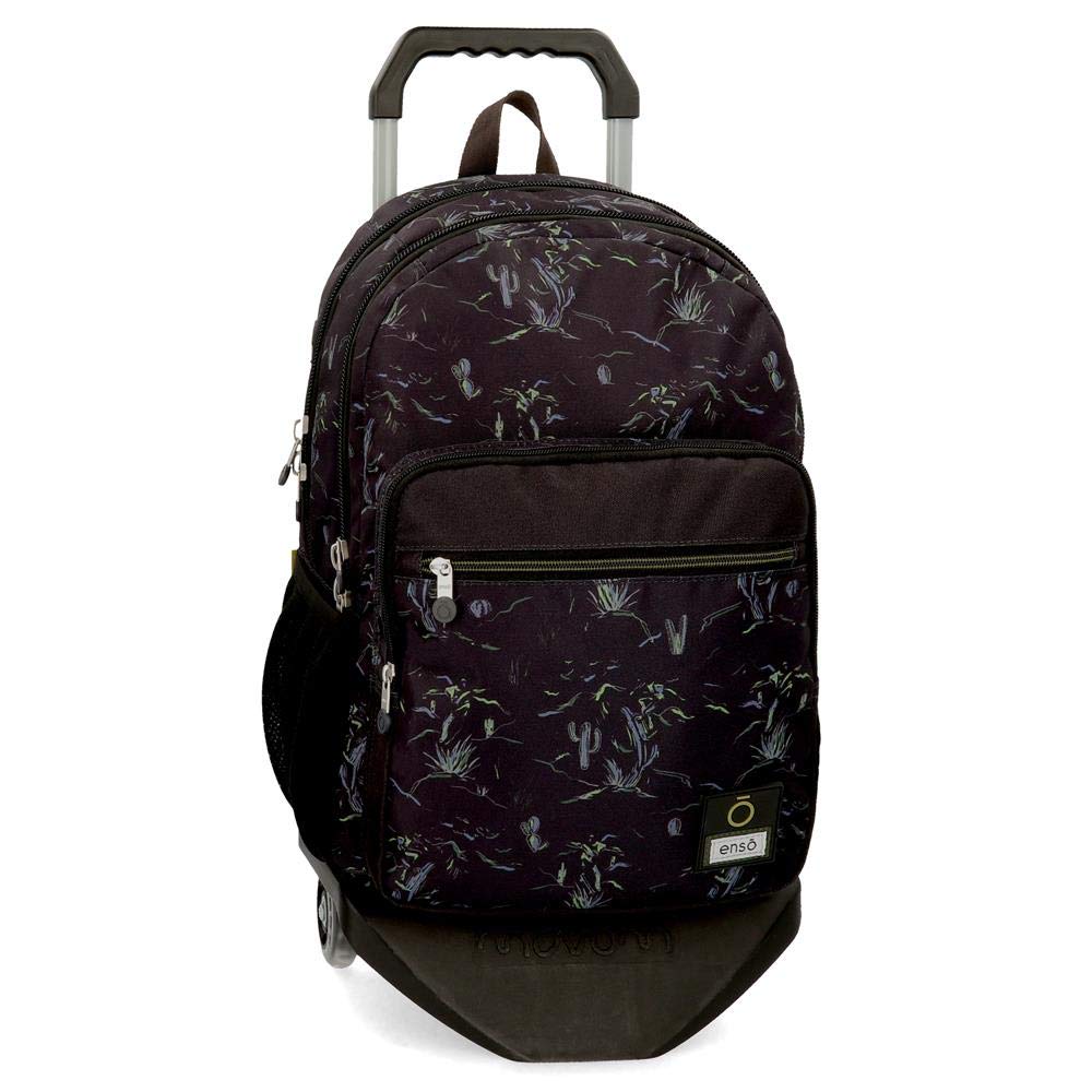 Enso West Mochila Doble Compartimento con Carro Negro 32x44x17 cms Poliéster 20.13L