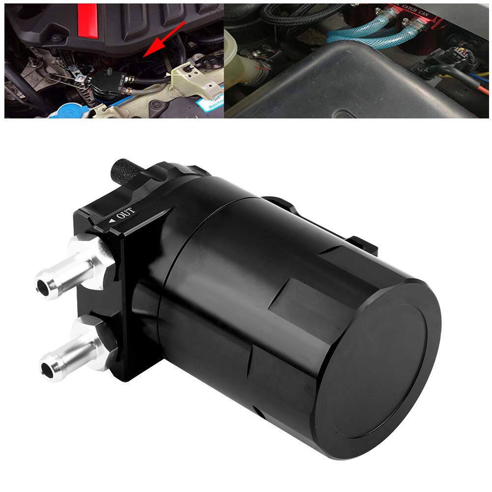 Universal Aluminium Auto Motorölbehälter Catch Can Breather Tank Kit Schwarz