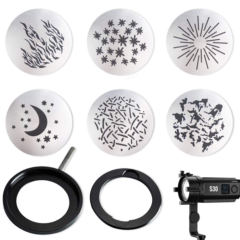 GODOX S30 Farbfilter SA09-001 GOBO Set für Godox S30 LED Fokussierleuchte (SA09-01)