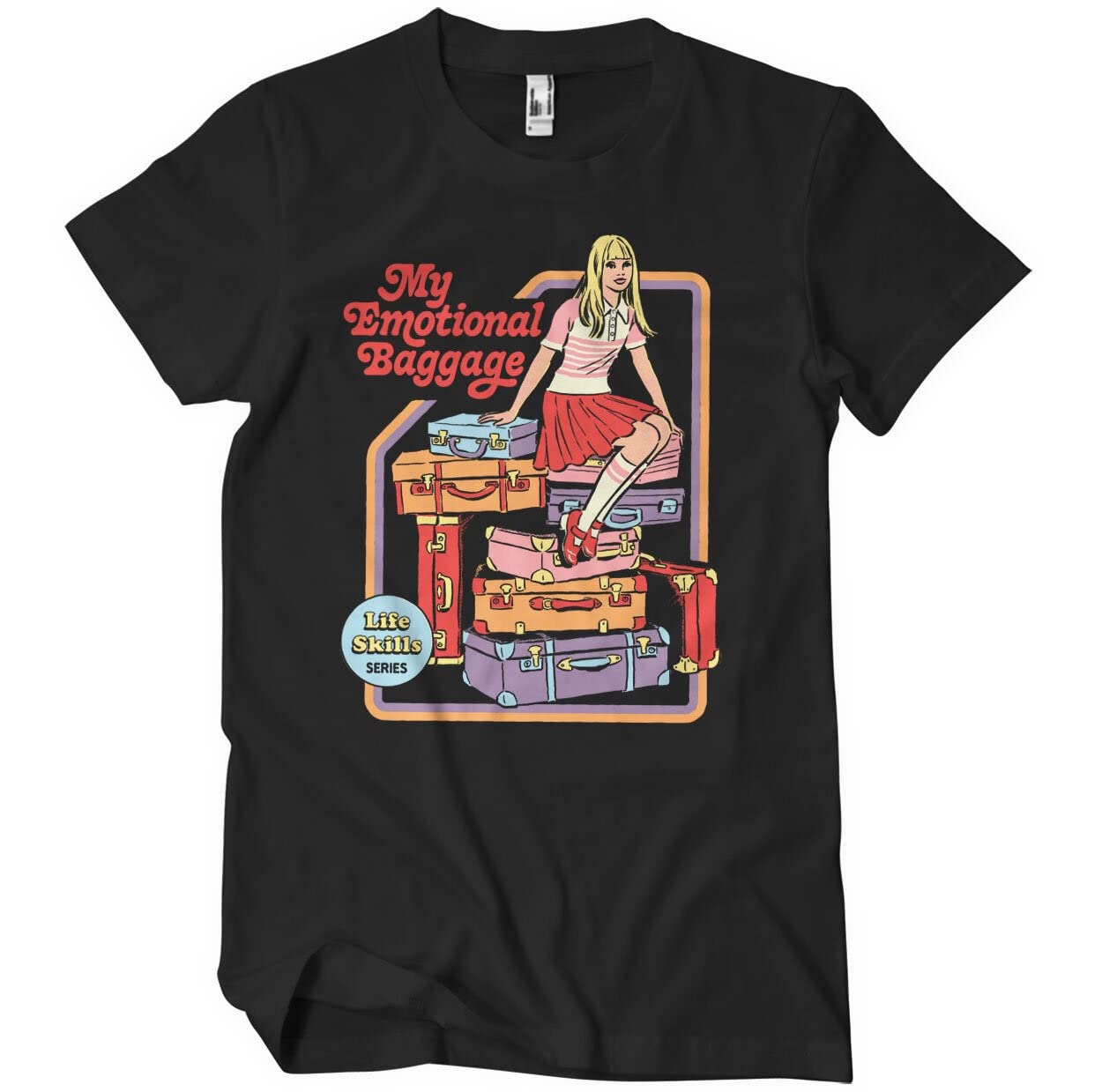 Steven Rhodes Men's Black Officially Licensed My Emotional Baggage T-Shirt (Black), XXX-Large