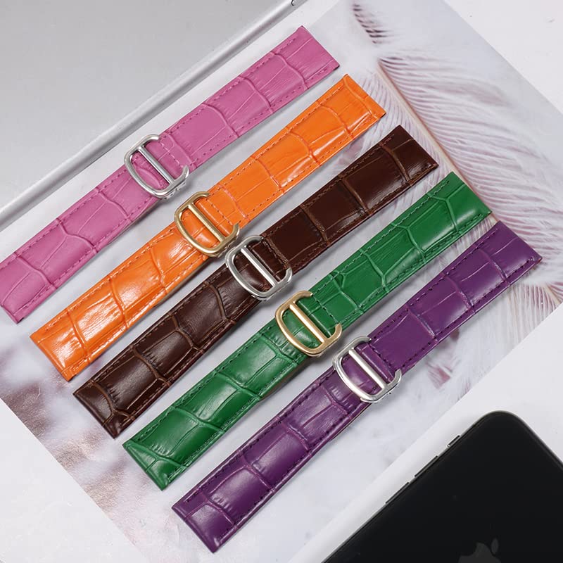 Genuine Leather Watch Strap with Folding Buckle for Watch Chain, Watch Bracelet Accessories4