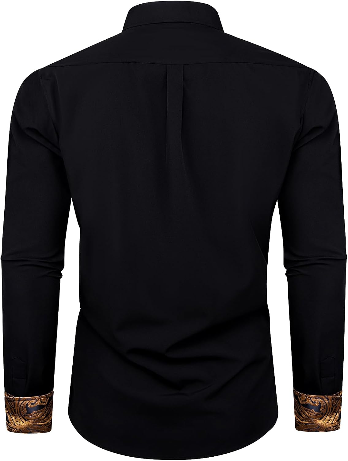 DiBanGu Mens Long Sleeve Dress Shirt Business Regular Fit Shirt Cotton Inner Contrast Shirt Casual with Pocket - Image 3