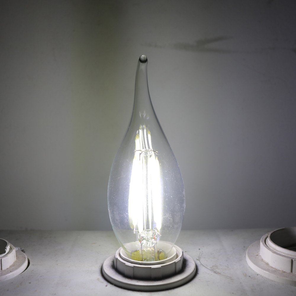 20 Pack E14 Ampoule de Filament LED 4W Ampoule Edison C35 Ampoule Vintage Aspect de Flamme 360LM Super Brillant LED Edison Lampe Filament AC 220V Blanc froid