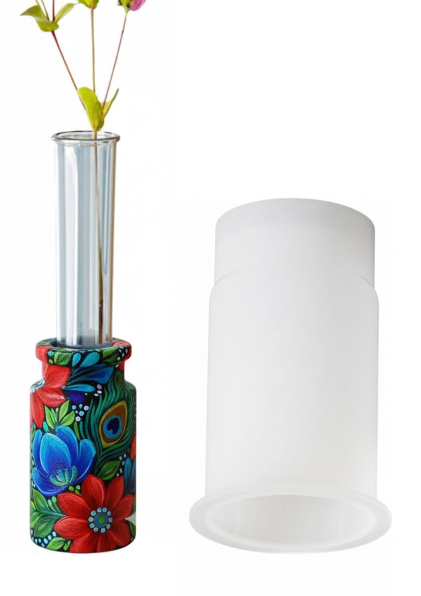 SNOOGG TallBloom Cylinder Vase Silicone Mold for Eco Resin, Gypsum, Cement & Epoxy Casting | 8.3cm Paintable RTV Silicone Mould for Flower Vase, Diffuser, Home Décor & Resin Art Projects-image-0