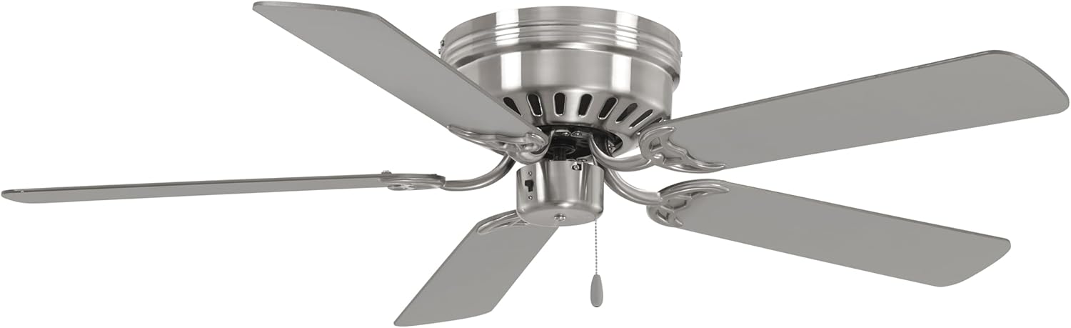 Minka-Aire F565-BN Mesa 52" Hugger Ceiling Fan with Pull Chain, Brushed Nickel