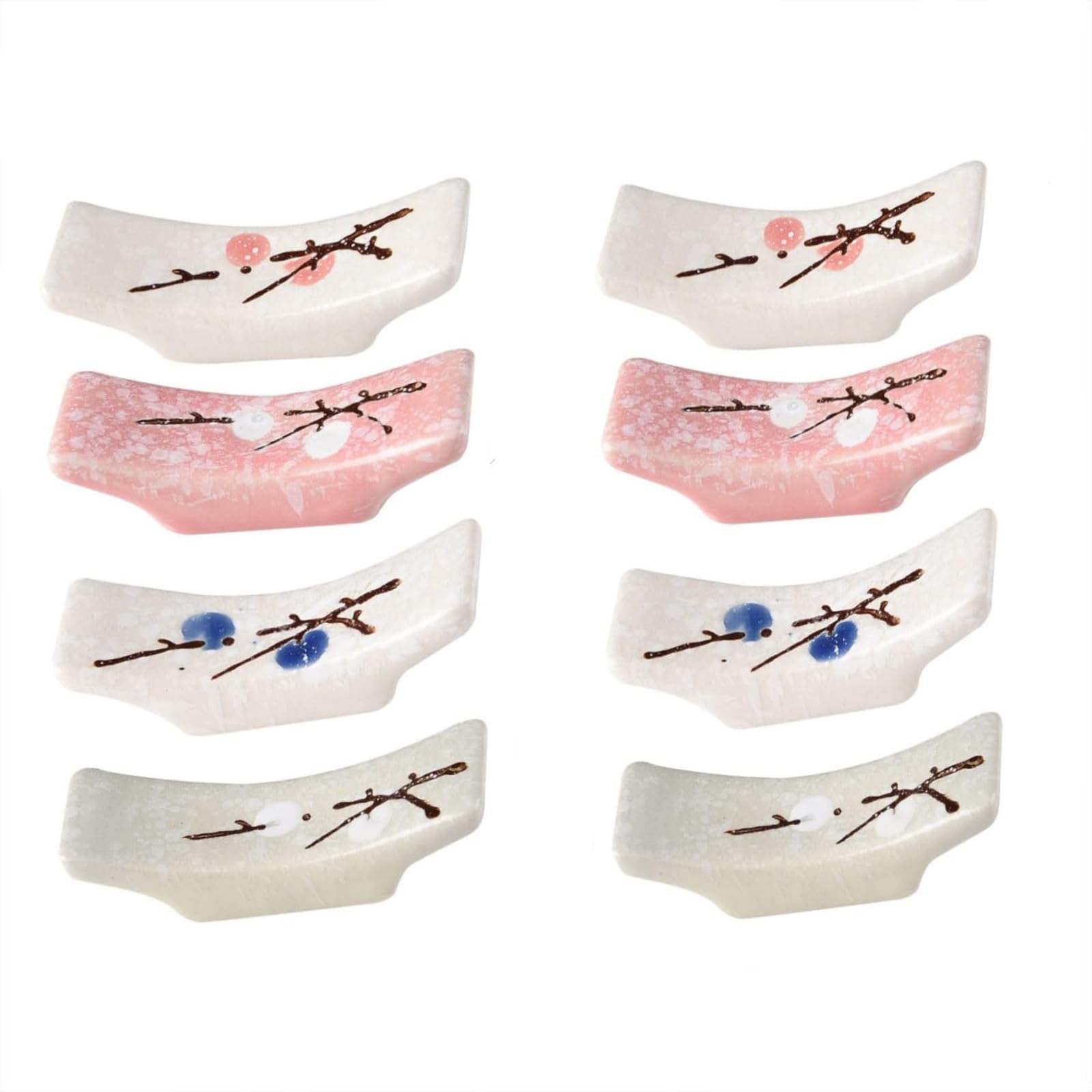 Plum Blossom Ceramic Chopstick Rest Set of 8