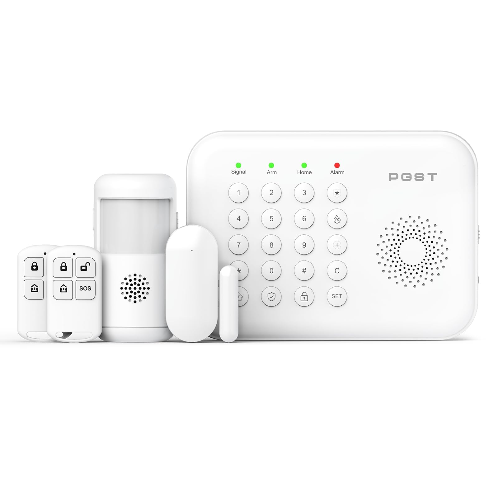 PGST Alarme Maison sans Fil,Système De Sécurité Domestique 4G/WiFi avec Capteurs De Porte/fenêtre,Détecteur de Mouvement,Alertes Instantanées Via l’Application,Compatible avec Alexa et Google