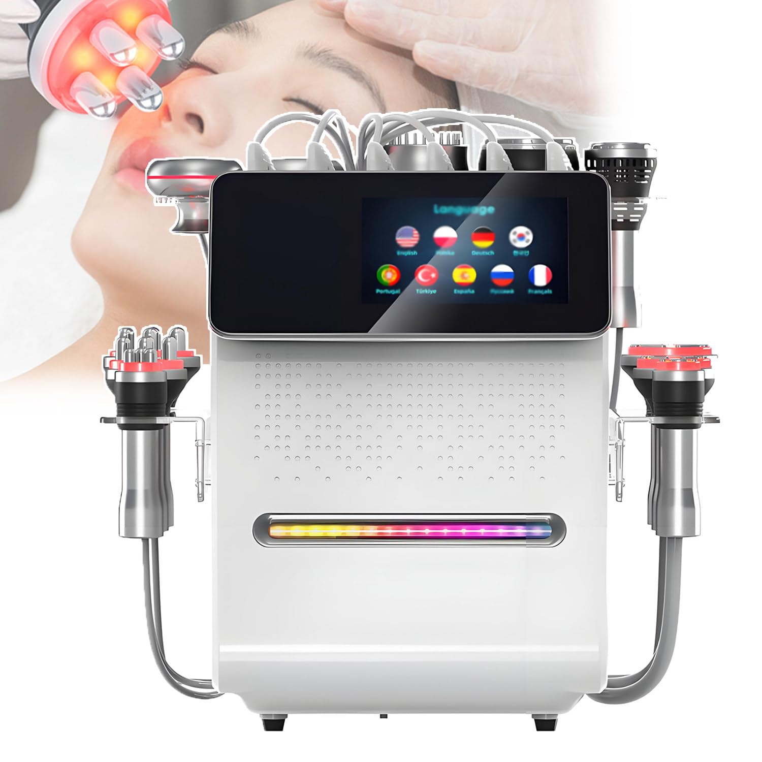Macchina Multifunzione Bellezza Vuoto 80k,Macchina Perdita Peso EMS,Macchinas Professionale Scultura Corpo Estetico 11 in 1,per Dimagrimento,Antirughe,Modellamento Estetico B