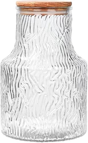 Miniatura 8 de ANSQU Tarro de vidrio con tapa y cuchara de madera, tarro de café molido contenedor, recipiente de almacenamiento de café y alimentos (20.3oz-1Pack)