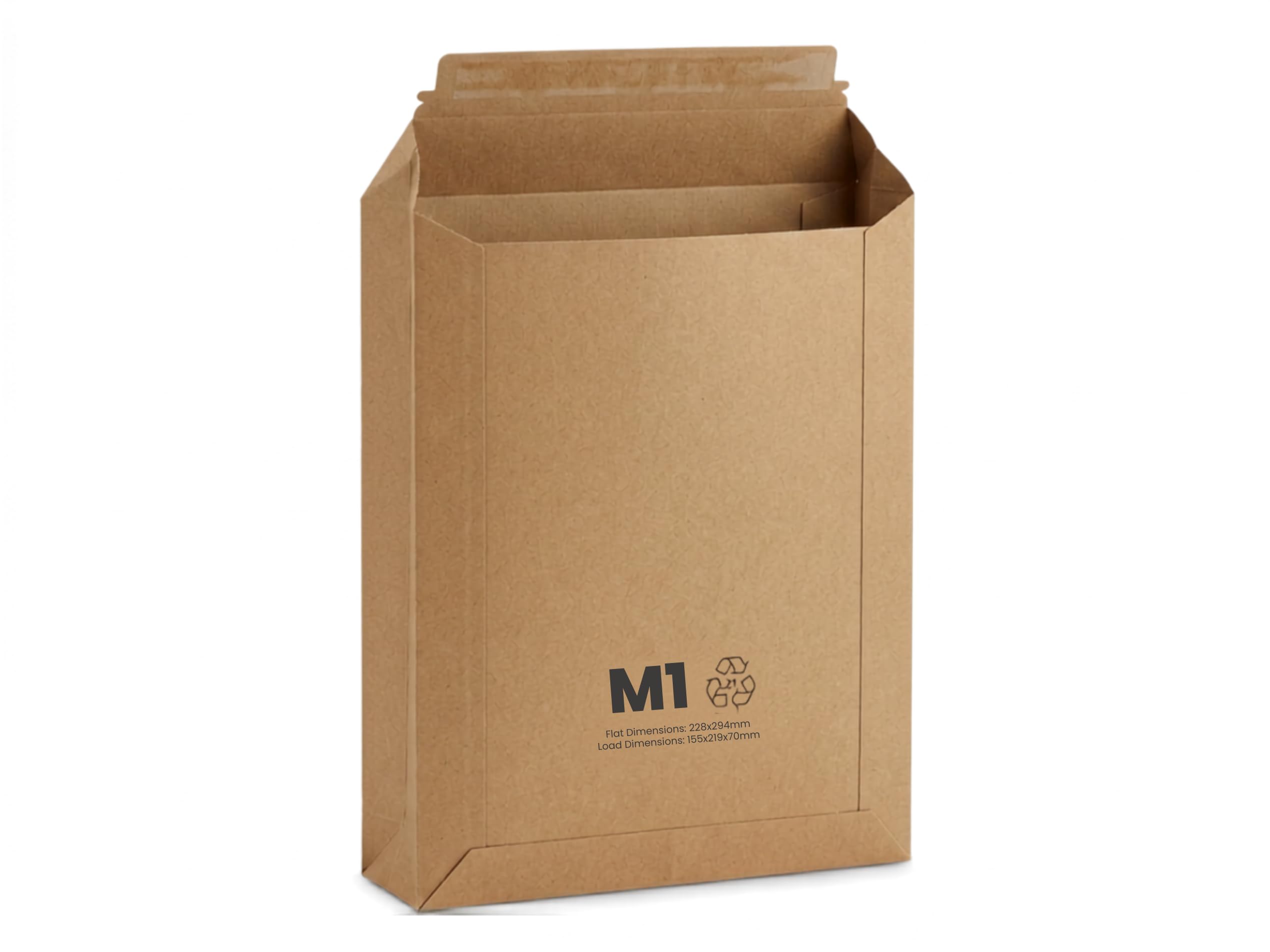 Bubble Wrap Shop Premium Capacity Mailers | Expandable Rigid Cardboard Envelopes | Size Adjustable Amazon Style Box Mailer Mailing Bags for Ecommerce Shipping (50, M1 Mailer 294×228 mm)