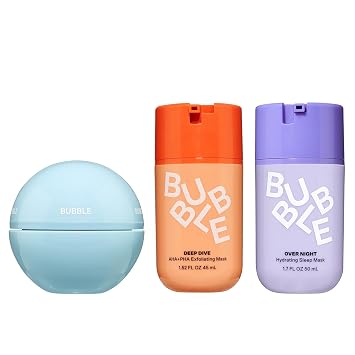 Bubble Skincare Self-Care Mask Set - Detox Clay, AHA + PHA, Overnight