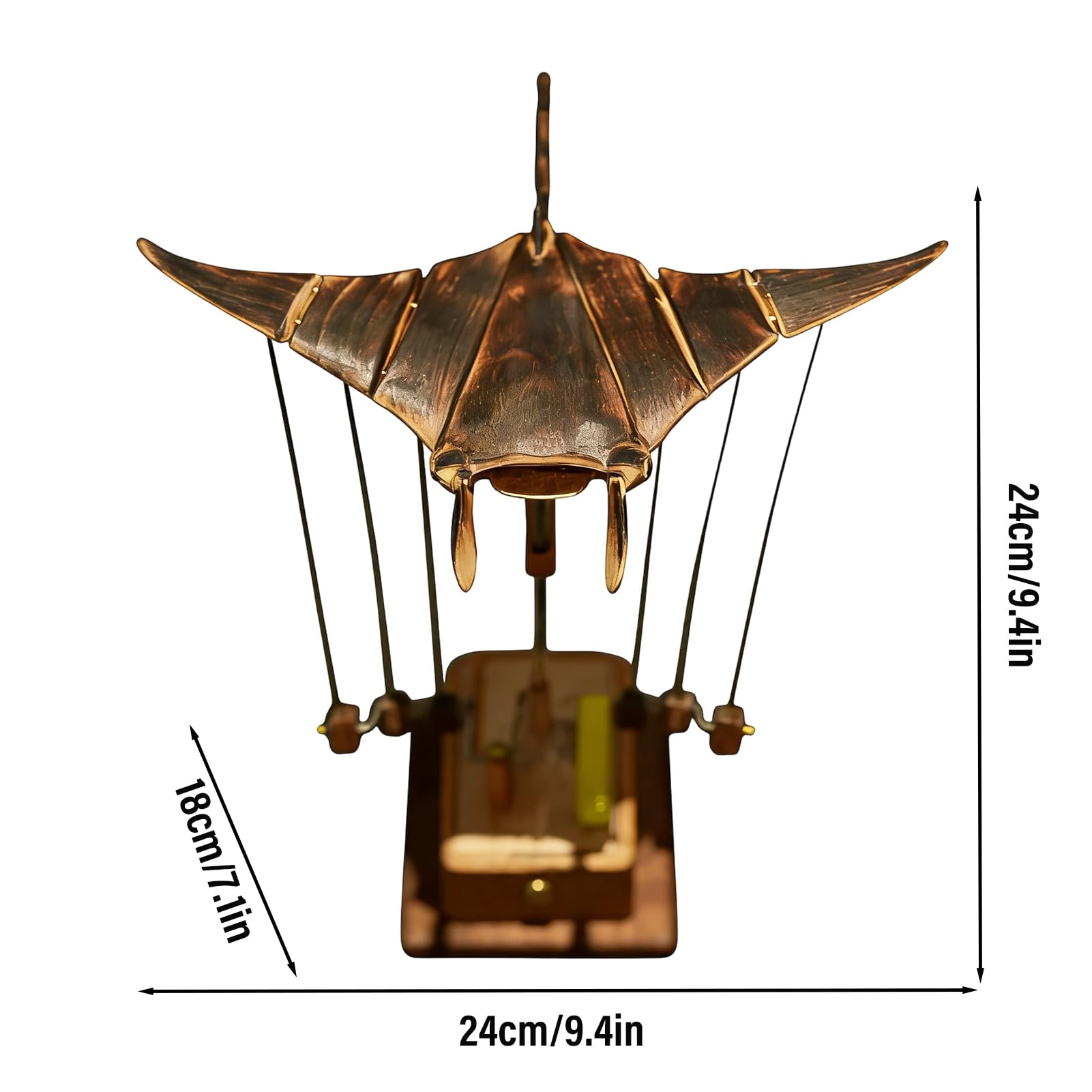 Mechanical Manta Ray - Decoración dinámica de Madera, autómata eléctrico Hecho a Mano con Partes móviles, de Escritorio con artesanía intrincada, Estante de Oficina en casa, de TV