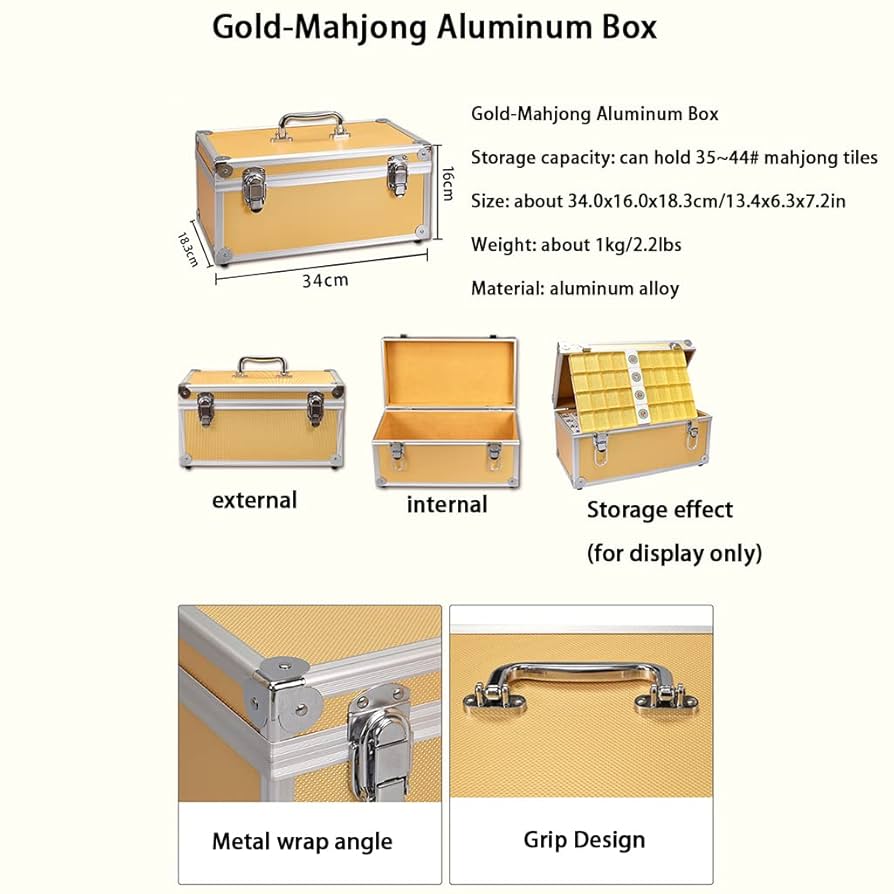 Amazon.co.jp: Chinese Mahjong Game Set with Aluminum Box 144