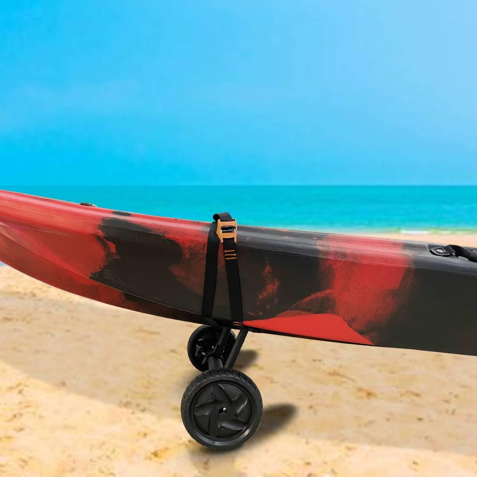 Bootswagen mit Gurtband vstellbar Kajakwagen stabil Kajakwagen mit Luftreifen für, Sport, Strand