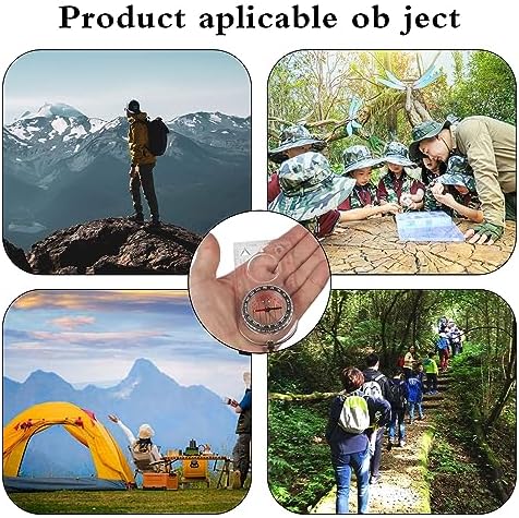 1Pcs Multifunctional Compass Orienteering with Magnifying Glass and Scale Portable Compass Navigation for Camping Hiking Trekking Climbing Orienteering and Any Other Outdoor Activity