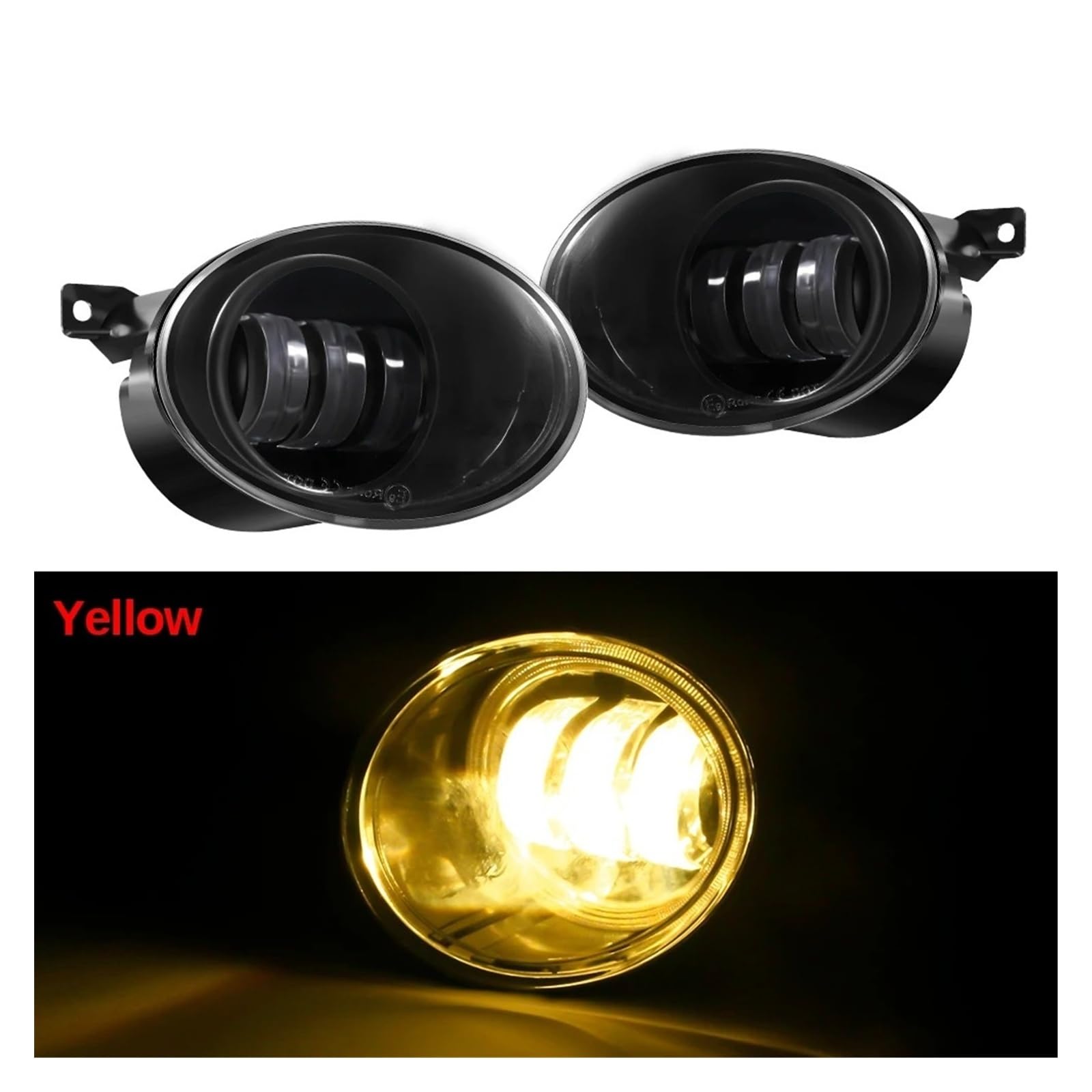 SANCAK Para VW Para Golf Para Jetta 6 Para Tiguan 5N Para Touran Para EOS Luz LED Antiniebla Lámpara Conducción DRL Ojo Ángel Antiniebla Delantero(Amarillo)