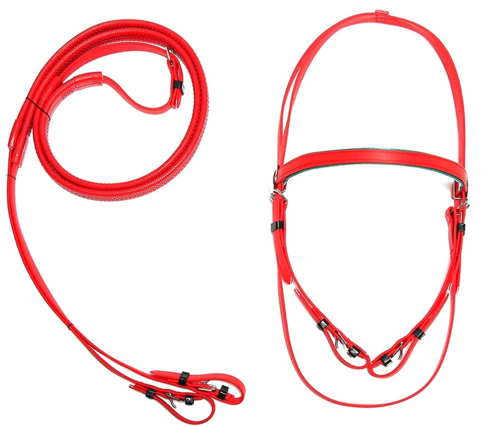 Suministros de arnés, riendas de Caballo, riendas Antideslizantes de Agua, riendas de Agua de Velocidad, Accesorios for Silla de Montar con Cabestro de Caballo para Caballos(Blue)