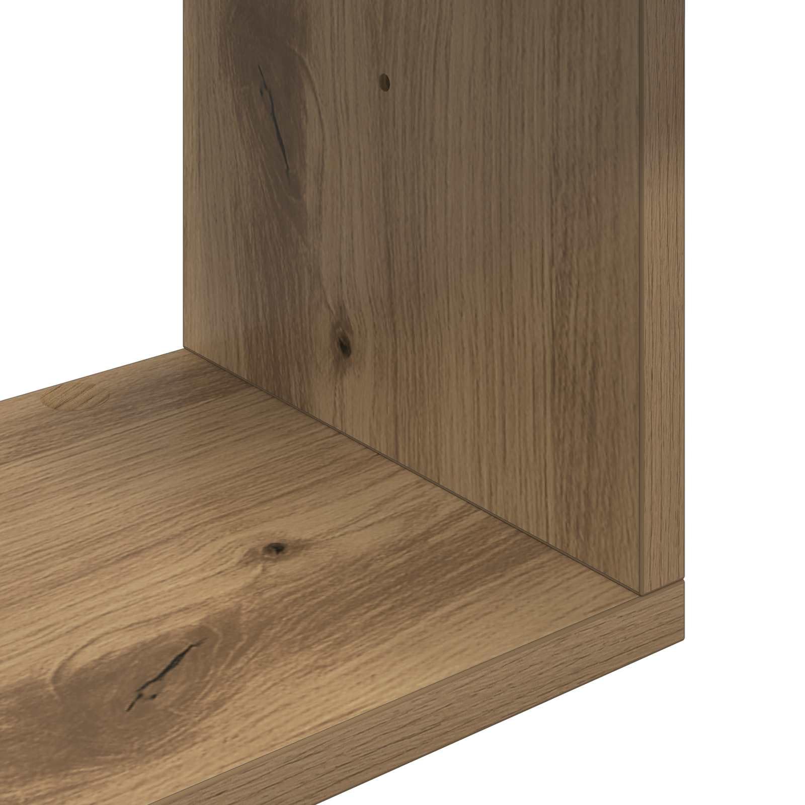 Wandregal Braun aus Holzwerkstoff 95 x 20 x 69,5 cm mit Wandhalterung, platzsparend, multifunktional für Wohnzimmer, Schlafzimmer, Küche, Büro, Stauraum und Deko