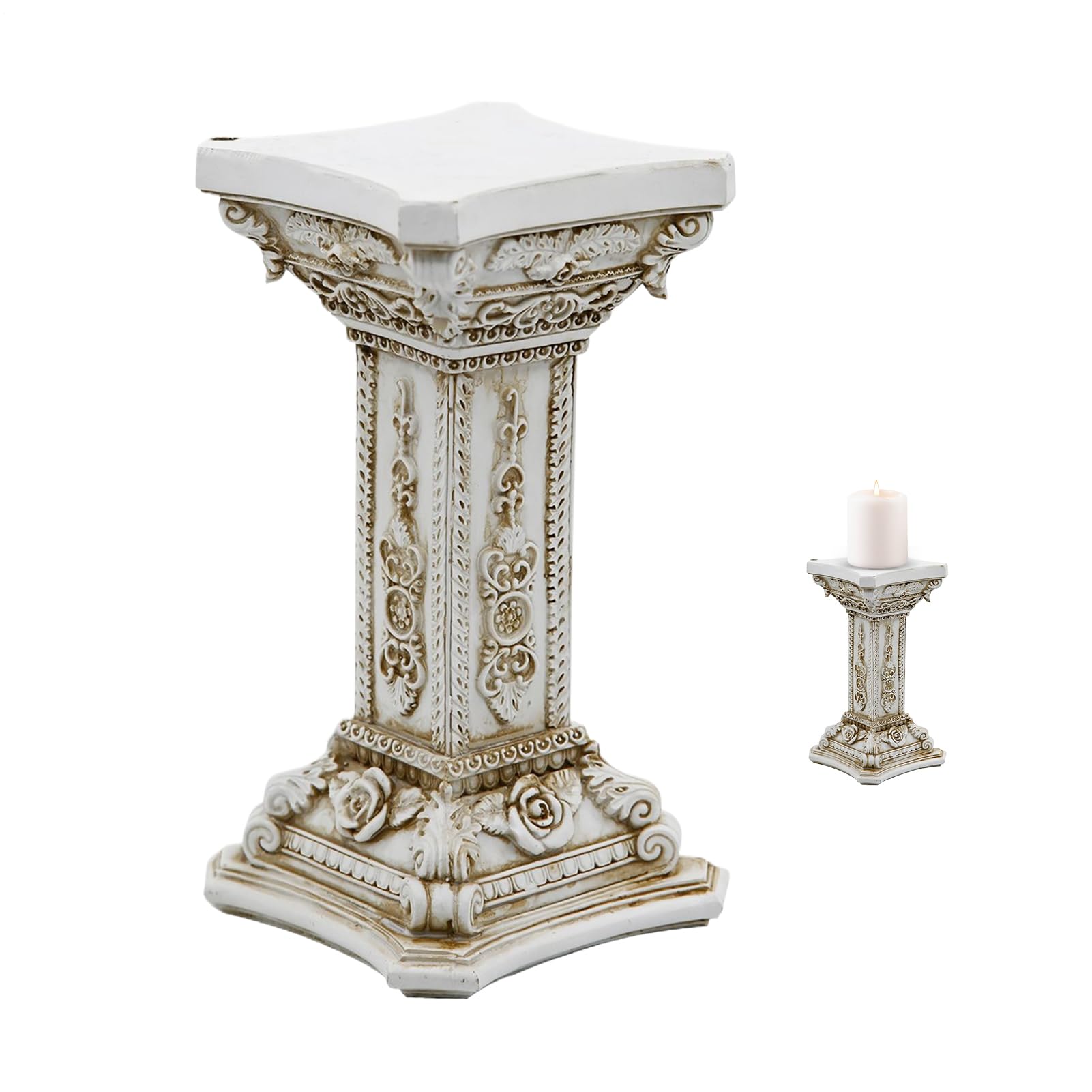 Colonne romaine en résine pour décoration de jardin et mariage