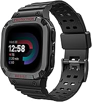 Vista 1 de Bandas Fintie con Estuche Compatible con Fitbit Versa 4/3/2/1/Versa Lite/Fitbit Sense 2/Sense, Estuche Protector con Correa Banda Deportiva Negro