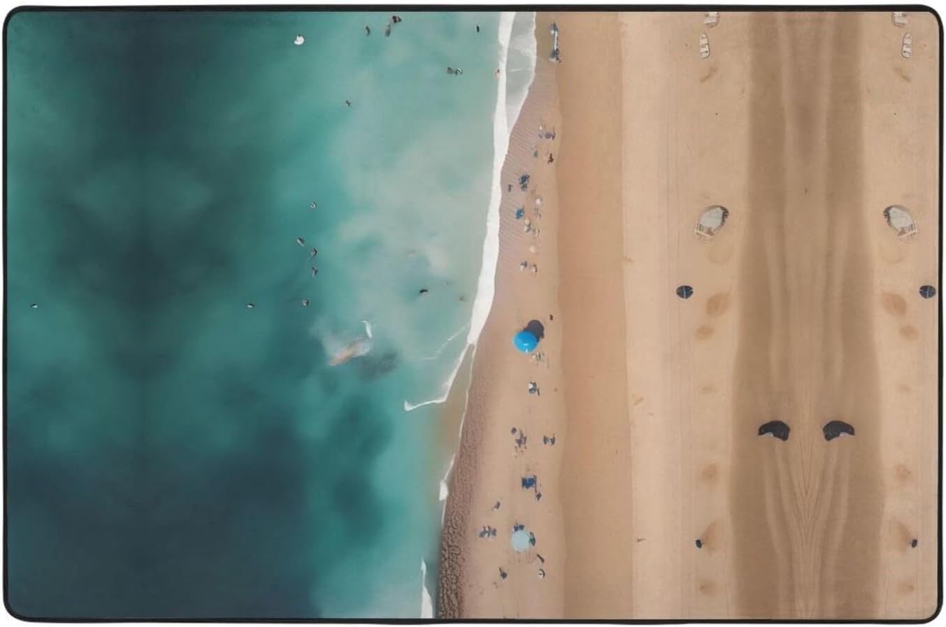 Aerial View of The Beach Picture Anti-Slip Floor mat Carpet Rug 72"x48" for Living Room Office Coffee Table Bed Balcony