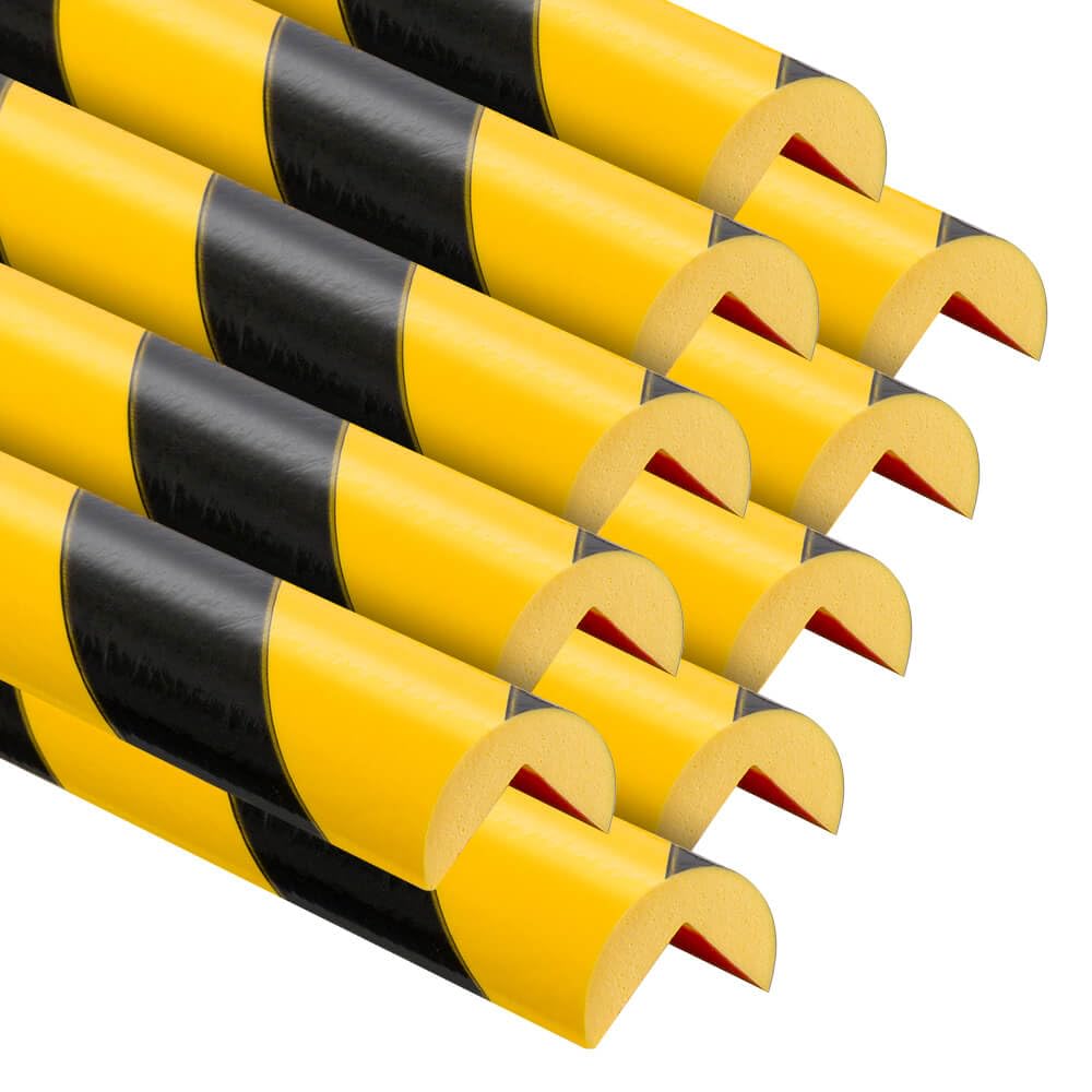 BIGPACK 10 x KNUFFI Eckschutzprofil Typ A, selbstklebend, gelb/schwarz, 1 m, Art.-Nr. 609767 | Kantenschutzprofil | Eckschutzprofil | Schutzprofil
