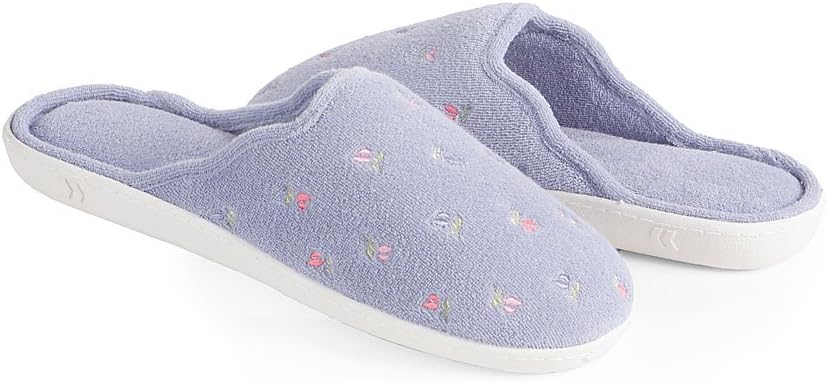 isotoner terry embroidered scalloped clog