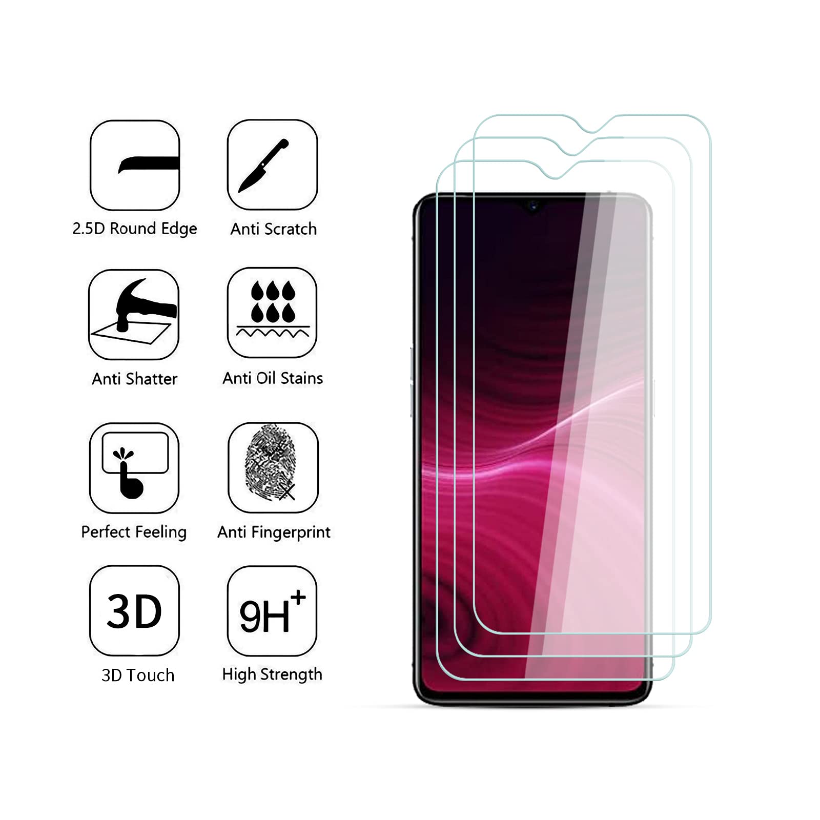 HACIEN vetro temperato per Realme 9i 5G, schermo protettore