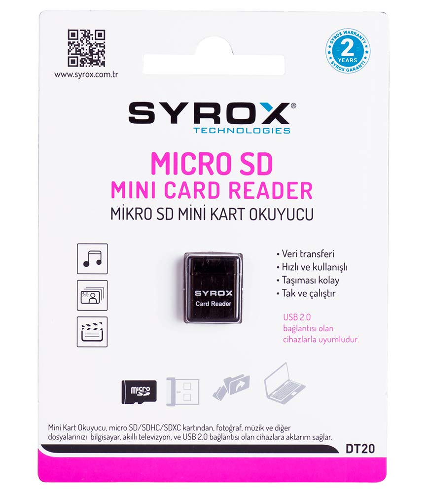 SYROX DT20 Micro Sd Usb Mini Kart Okuyucu : Amazon.com.tr: Bilgisayar