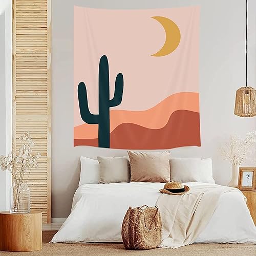 Miniatura 2 de Tapiz vertical bohemio lindo, tapiz de montaña, tapiz botánico de plantas del desierto, cactus y paisaje natural, para colgar en la pared, para