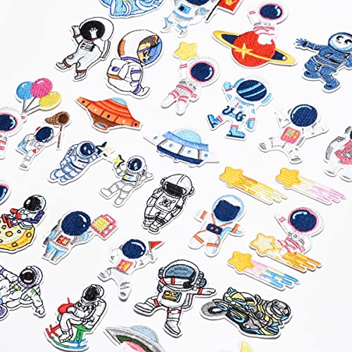 Axen - 30 toppe con astronauti ricamati, da