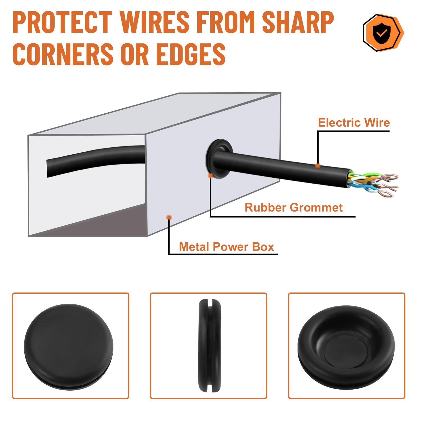 210 Rubber Grommets Kit - Protect Wires & Cables -5 210 Rubber Grommets Kit - Protect Wires & Cables -5