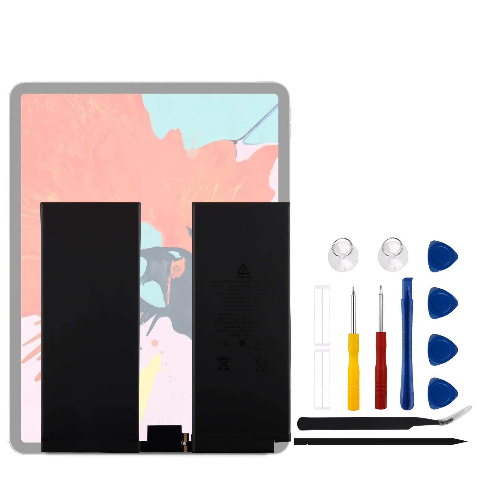 Batterie de rechange pour tablette A2043 compatible avec iPad Pro 12,9", 3ème génération 2018, 4e génération 2019, 2020, 3ème génération A1895, A1983, A1876, A2069, A2232, A2233, A2229,