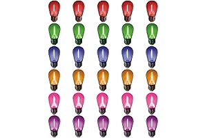 30 Pack LED Color Bulb S14 1W, LED String Light Replacement Bulb...