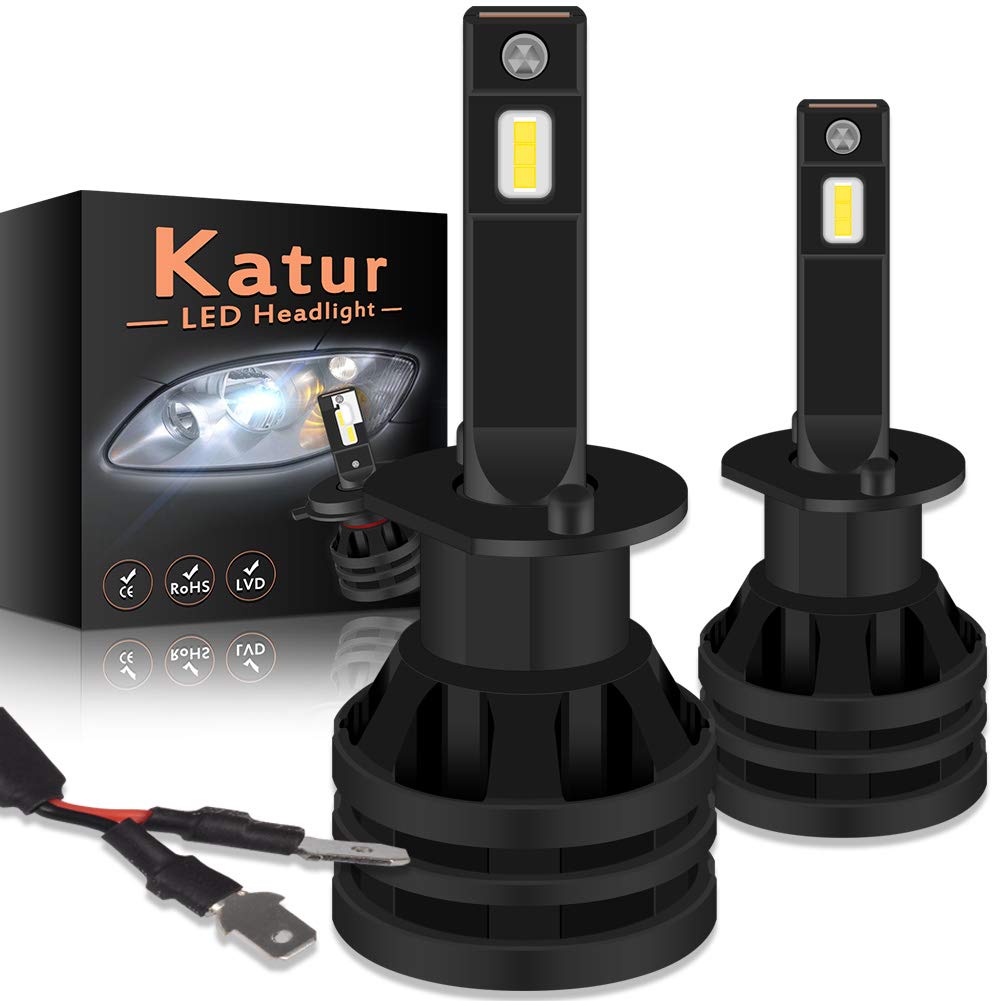 KATURH1 Led Headlight Bulbs Mini Design Upgraded CREE Chips Extremely Bright 12000 Lumens Waterproof All-in-One LED Headlight Conversion Kit 55W 6500K Xenon White-2 Years Waranty