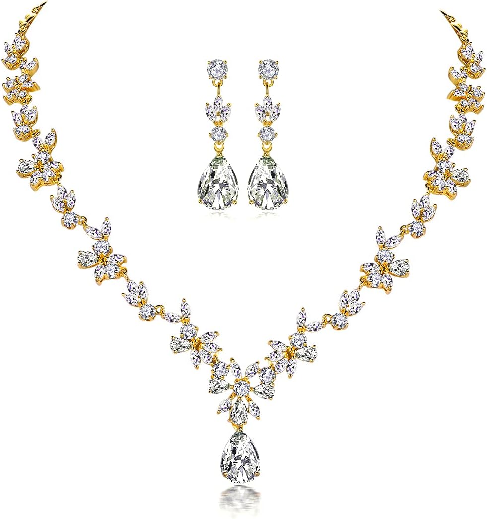 Gold Necklace & Earrings