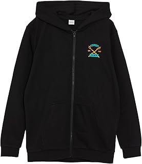 LC واكيكي سويت شيرت بغطاء للرأس واكمام طويلة وسوستة للاولاد